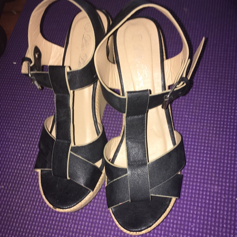 Black Cork Wedges